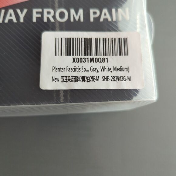 PaPlus Plantar Fasciitis Arch Support Socks Adult Medium 4 Pair Black White Gray - Picture 4 of 5